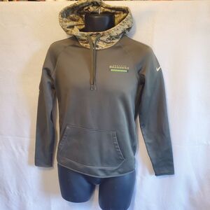 Nike x NFL Seattle Seahawks Mens XS Camo Army Green Hoodie Service Military